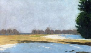 Landscape With Snow Remainders — Hans Emmenegger
