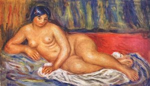 Nude Girl Reclining — Pierre-auguste Renoir