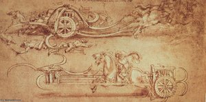 Ritning Av Ett Angreppskarö Med Skärror — Leonardo Da Vinci