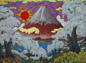 A Celebrated World Heritage Site – Sacred Mt. Fuji With The Rising Sun And Flowers In Full Bloom — Koji Kinutani