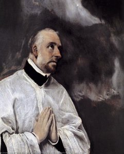 Cristo Sobre La Cruz Adorado Por Dos Donantes — El Greco
