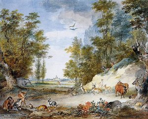 Animals At Kleine Loo Sun — Aert Schouman