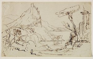 Sketch For An Allegorical Or Architectural Fantasy — Thomas Cole
