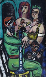 Clown With Women And Young Clown — Max Beckmann