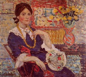 Le Rouge Portrait Of Miss Edith King — Maurice Prendergast