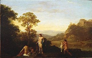 Paysage Aux Cinq Baigneuses — Cornelis Van Poelenburch