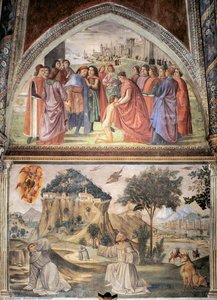 Linke Wand Der Sassetti-kapelle (detail) — Domenico Ghirlandaio