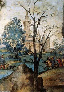 Assumption And Annunciation (detail) — Filippino Lippi