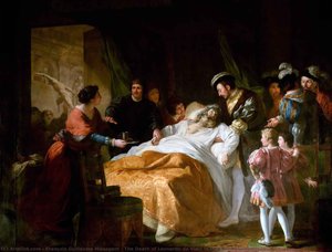 The Death Of Leonardo Da Vinci In The Arms Of Francis I — François Guillaume Ménageot