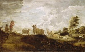Paysage Au Taureau — David Teniers Ii Le Jeune