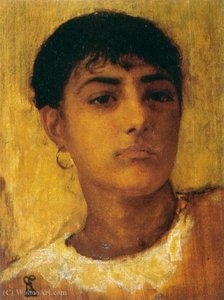 Study Of A Young Girls Head — Edwin Longsden Long