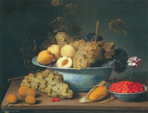 Nature Morte Aux Fruits Dans Des Porcelaines — Jacob Foppens Van Es