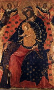 Madonna Col Bambino Con Due Votivi — Paolo Veneziano