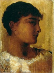 Study Of A Young Girls Head Another View — Edwin Longsden Long