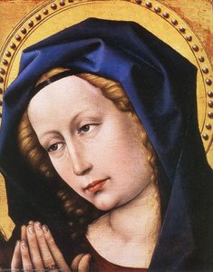 Blessing Christ And Praying Virgin (detail) — Robert Campin (master Of Flemalle)