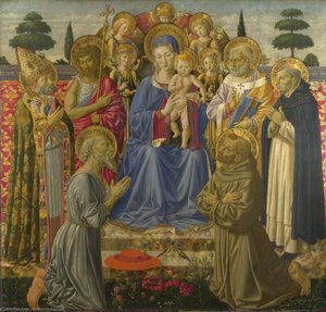 The Virgin And Child Enthroned Among Angels And Saints — Benozzo Gozzoli