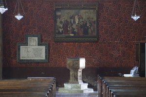 Wall Paintings And Marble Font At All Saints — Frederick Leach, William Morris