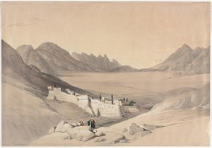 The Convent Of St. Catherine, Mount Sinai, Looking Towards The Plain Of The Encampment — David Roberts