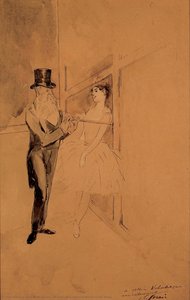 Conversation With A Ballerina In The Wings — Jean Louis Forain