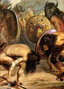 Bison-dance, Mandan Indians — Karl Bodmer