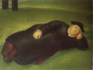 Prêtre Allongé — Fernando Botero