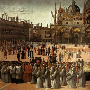Procession In Piazza San Marco (detail) — Gentile Bellini