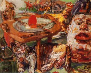 L'oeuf Rouge, The Red Egg, Huile Sur Toile, — Oskar Kokoschka