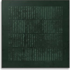 Ritmos monolíticos de musgo de bosque en una cuadrícula abstracta atemporal