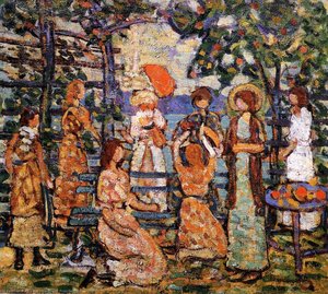 Ladies In A Seaside Arbor — Maurice Brazil Prendergast