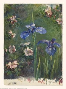 Wild Roses And Irises — John La Farge