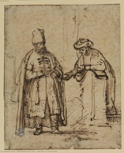 Due Uomini Nella Conversazione — Rembrandt Van Rijn
