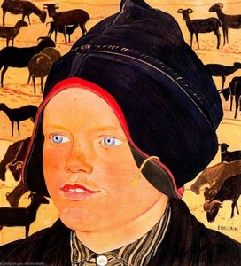 The Kid With Sheep — Ernest Biéler