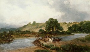 Hauling Logs Near Rhuddlan Castle — James Peel