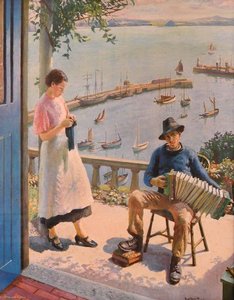 The Blue Door Newlyn — Harold Harvey