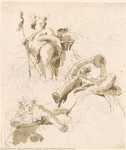 Three Studies Of The God Bacchus — Giambattista Tiepolo