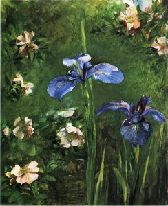 Wild Roses And Irises — John La Farge