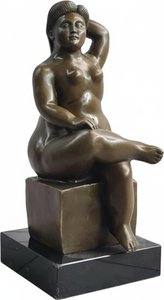 Serene Bronze Figure: Modern Contemplation Sculpture