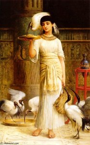 Alethe Attendant Of The Sacred Ibis In The Temple Of Isis At — Edwin Longsden Long