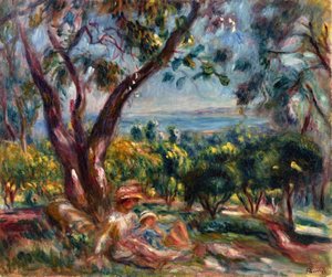 Cagnesi Maastik Naise Ja Lapsega — Pierre-auguste Renoir