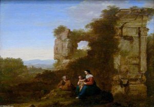 Rest On Flight To Egypt — Cornelis Van Poelenburch
