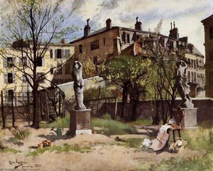Garden With Sculptures — Carl Larsson