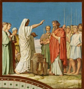Melchizedek Offering Bread And Wine, Blessed Abraham — Hippolyte Flandrin