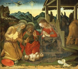 Nativity With Saint Jerome — Liberale Da Verona