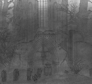 Abbey Entre Robles, Imagen Infrarroja — Caspar David Friedrich