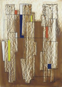 Granite Forms, Red, Yellow And Deep Blue — Barbara Hepworth