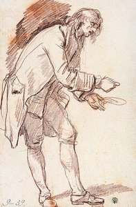 Study For 'the Paralytic'. Figure Of A Young Man With A Plate In His Hand — Jean-baptiste Greuze