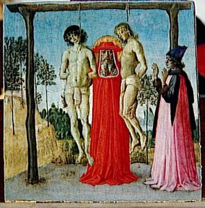 Saint Jerome Soutenant Deux Jeunes Pendus — Vannucci Pietro (le Perugin)