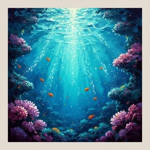 Luminous Descent Through Cerulean Depths and Radiant Coral Sanctuaries