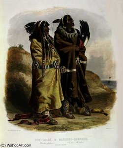 Sih-chida And Mahchsi-karehde, Mandan Indians — Karl Bodmer