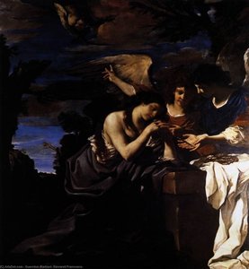 Magdalen And Two Angels — Guercino